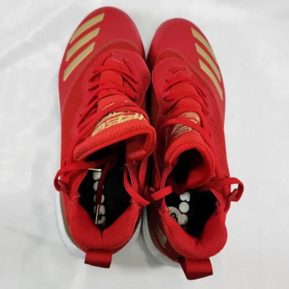Adidas Icon V Cleats Metal Red Gold Flash G28235 Clean‎ Rare Retro Men's Size 13